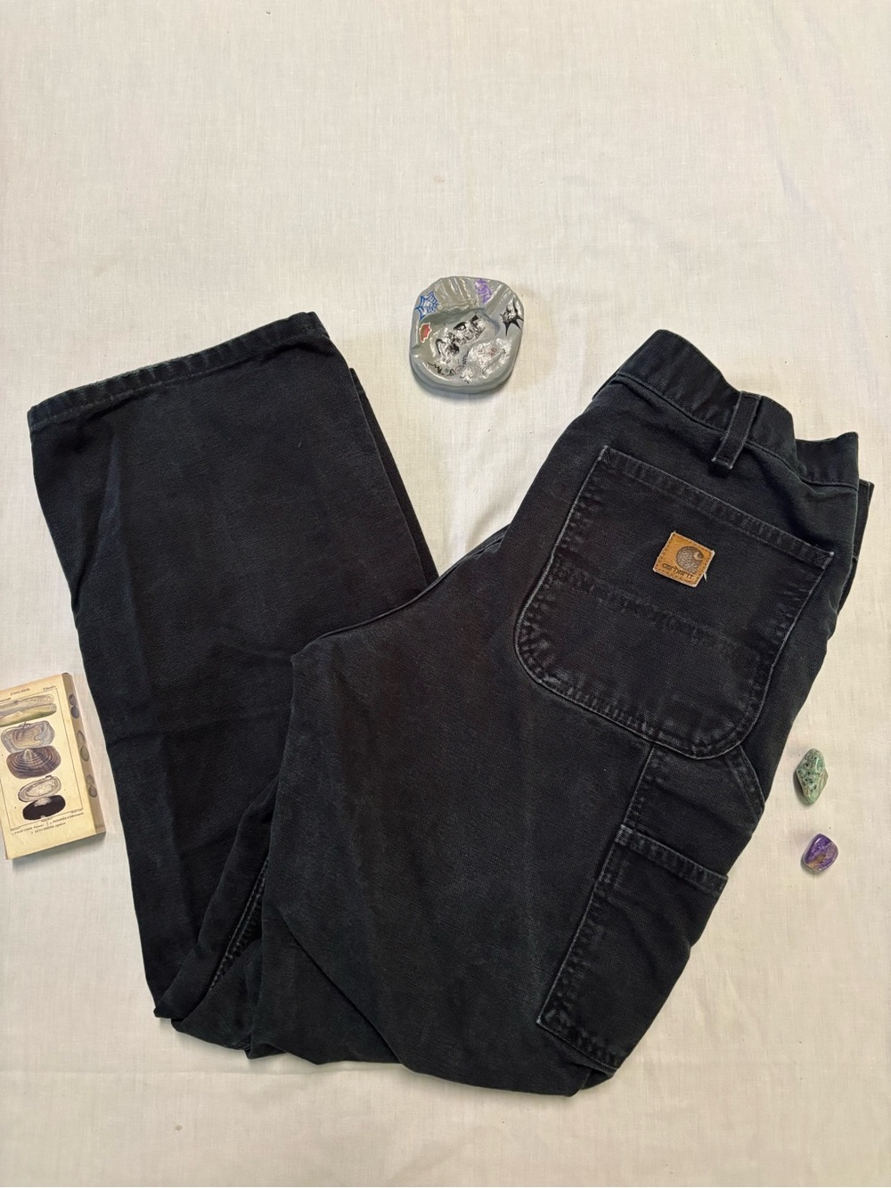Carhartt Men XS  (Unisex) Black Relaxed Work Jeans with Utility Pocket